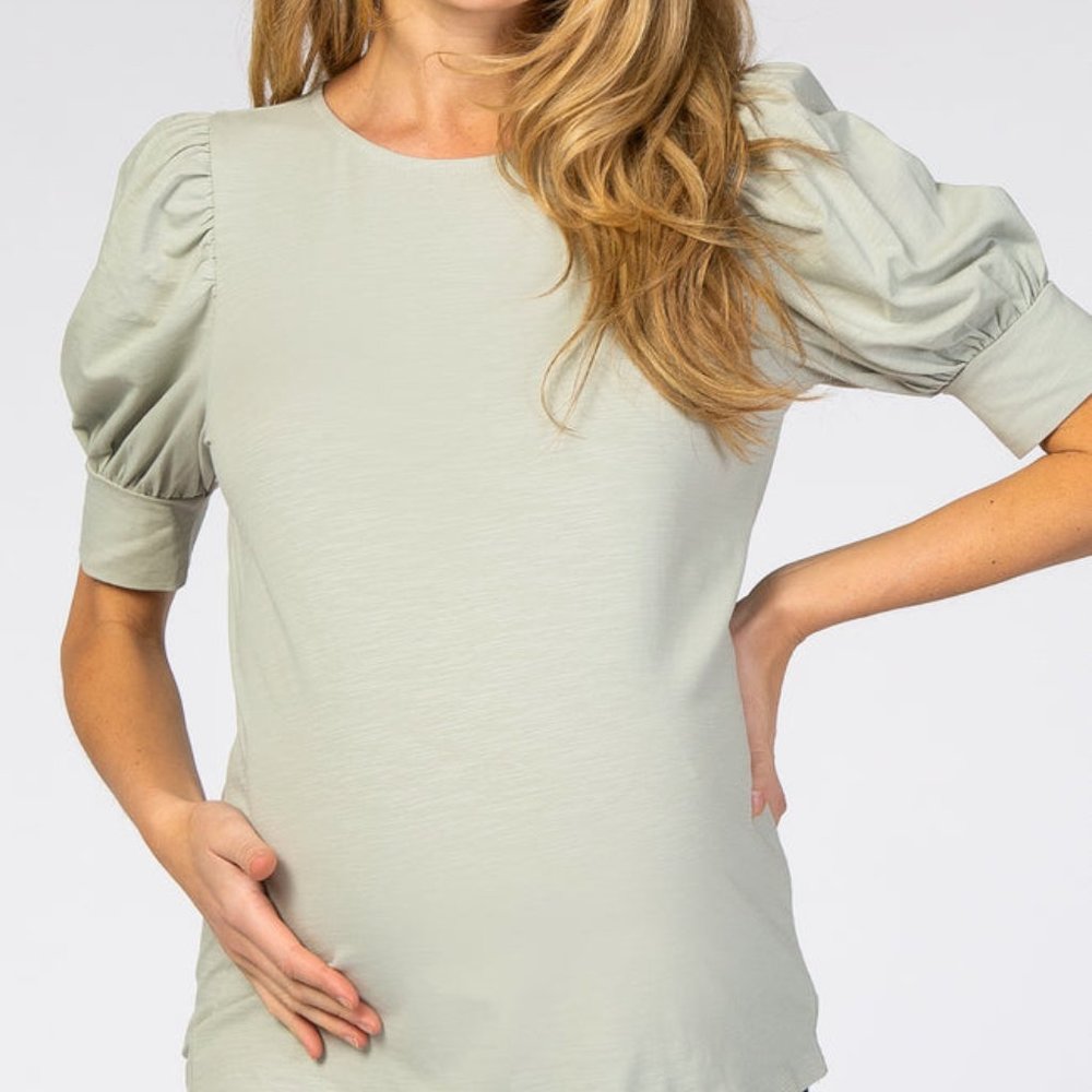 Maternity Top- Light Olive